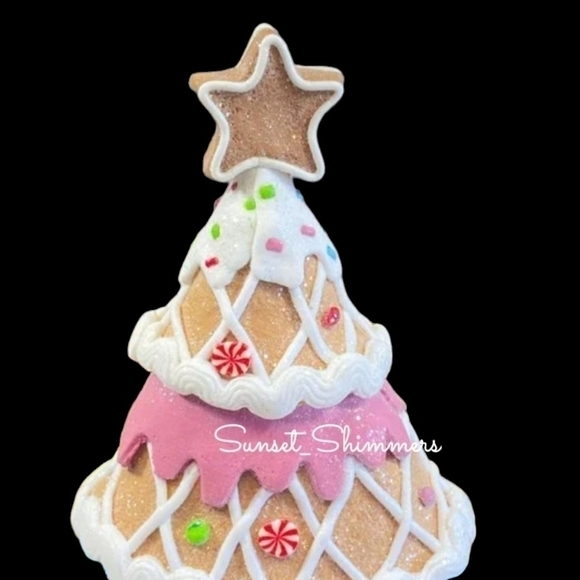 13" Cupcakes & Cashmere Pastel Sugar Icing Gingerbread Tree Star Peppermint New - Picture 4 of 7